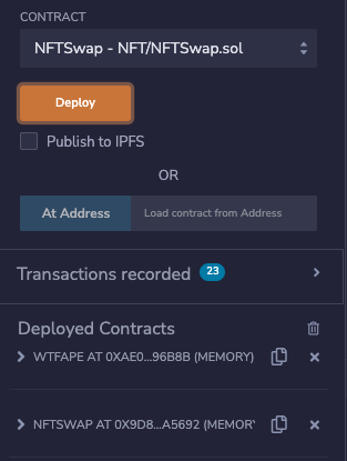 Deploying the `NFTSwap` contract