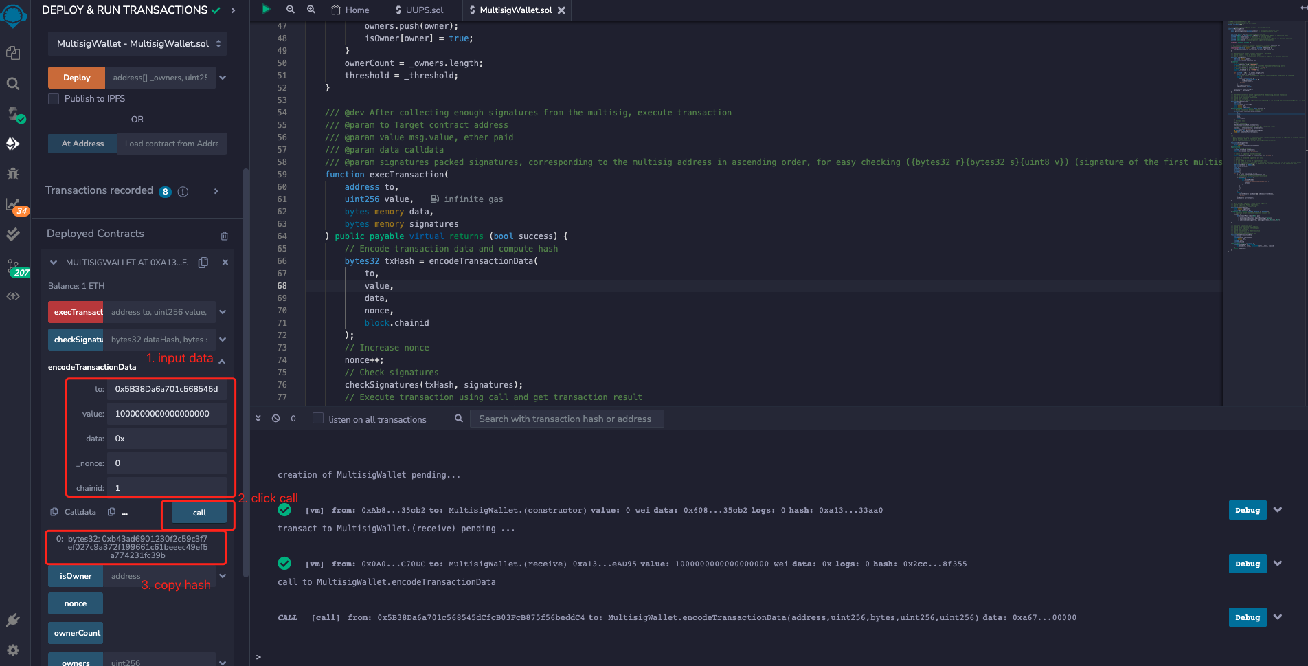 Calculate transaction hash